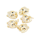 Gold Plated Sterling Silver Owl Charm with CZ Size 9×10mm 3 PCS Per Bag
