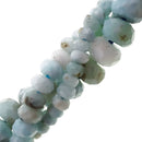 natural blue larimar faceted rondelle beads