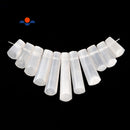 Natural Selenite Graduated Beveled Points Beads Set Size 17mm-40mm 11 Pcs/Set