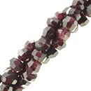 natural red garnet faceted irregular rondelle