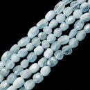 natural blue aquamarine faceted pebble nugget beads