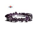Purple Dyed Jade Pebble Nugget Elastic Bracelet Beads Size 7-17mm 7.5'' Length