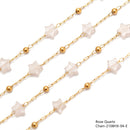 5mm Star Shape Beads Multi Gemstone Chain Sold One Meter Per Bag