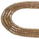 smoky brown k crystal glass faceted rondelle beads 