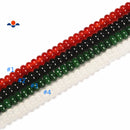 Red/Black/Green/White Glass Crystal Smooth Rondelle Beads 5x8mm 15.5'' Strand