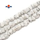 Howlite Rough Nugget Chunks Center Drill Beads Approx 6x17mm 15.5" Strand