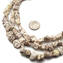 White Magnesite Turquoise Side Drill Pebble Nugget Size 8x10mm 15.5"Strand