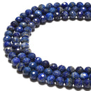 Natural Lapis Faceted Round Beads 5mm 6mm 8mm 15.5" Strand