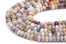 natural crazy agate smooth rondelle beads