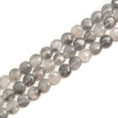 Cloudy Gray Quartz Smooth Flat Round Coin Beads Size 10mm 15.5" Strand
