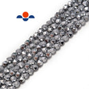 silver plated hematite faceted star cut beads