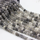 cloudy quartz smooth rondelle beads