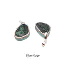 Malachite Silver/Gold Plated Edge Blue Oval Pendant Size 21x28mm Sold Per Piece