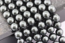 black gray shell pearl smooth round beads