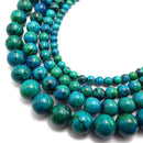 azurite smooth round beads