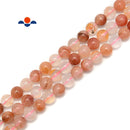 Natural Multi Red Phantom Quartz Smooth Round Beads Size 8mm 15.5'' Strand