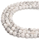 Natural Howlite Faceted Star Cut Beads Size 8mm 15.5'' Strand