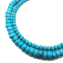 Blue Howlite Turquoise Faceted Rondelle Beads 4x6mm 5x8mm 15.5" Strand