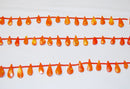 natural orange coral faceted teardrop beads
