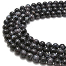 indigo gabbro smooth round beads