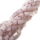 natural kunzite matte cylinder tube beads 