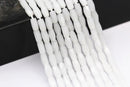 white opaque crystal glass faceted rice beads 