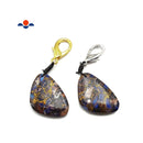 Purple Sea Sediment Jasper Pendant Irregular Shape Keychain Clasp 30x45mm