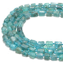 Translucent Blue Apatite Faceted Cylinder Tube Beads Size 7x10mm 15.5" Strand