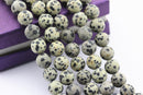 dalmatian jasper matte round beads