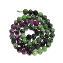 Gradient Ruby Zoisite Faceted Round Beads Size 6.5mm 15.5'' Strand