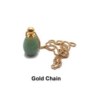 Green Aventurine Essential Oil Necklace Drum Shape Perfume Bottle S/G Chain