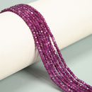 Natural Ruby Faceted Cube Beads Size 2mm 15.5'' Strand