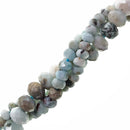 natural larimar irregular faceted rondelle beads