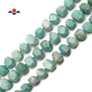 Natural Green Amazonite Faceted Nugget Chunk Beads Approx 13x20mm 15.5" Strand