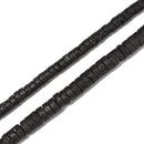 Black Lava Rock Heishi Disc Beads Size 3x6mm 3x8mm 15.5" Strand
