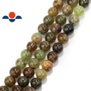 natural green garnet smooth round beads