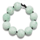 large hole natural green moonstone carved round beads