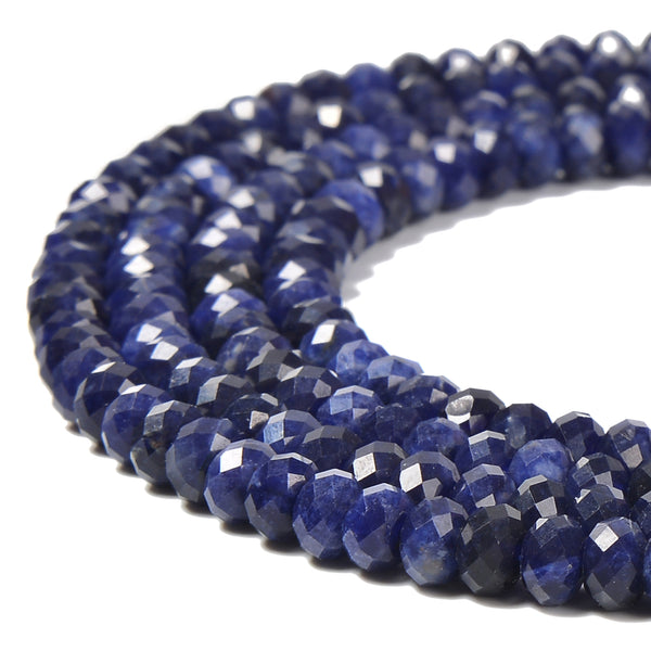 Natural Sodalite Faceted Rondelle Beads Size 3x5mm 15.5'' Strand