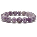 Chevron Amethyst Bracelet Smooth Round Size 8mm 10mm 7.5" Length