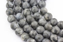 large hole larvikite labradorite matte round beads