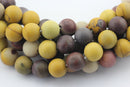 large hole mookaite matte round beads