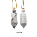 natural stone essential oil necklace perfume bottle faceted Points gold chain