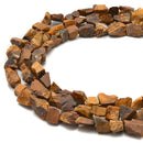 Yellow Tiger's Eye Rough Nugget Chunks Side Drill Beads 8x15mm 15.5" Strand