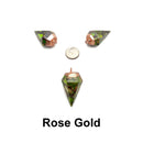 Green Sea Sediment Jasper Silver/Gold /Rose Gold Plated Top Pendulum 20x40mm