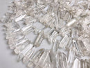 Clear Quartz Smooth Graduated Stick Points Beads Size 14-60mm 15.5" Strand
