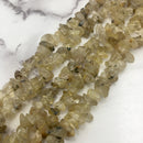 golden rutilated quartz irregular nugget chips beads