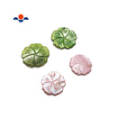 Hand Carved MOP Shell Pearl Flower Pendant Pink/Green 40mm 50mm Sold Per Piece