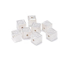 925 Sterling Silver Cube Beads Size 7.4mm 2pcs per Bag