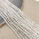 white rainbow moonstone faceted round beads