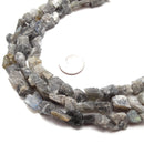 Labradorite Rough Nugget Chunks Side Drill Beads Approx 9-10mm 15.5" Strand